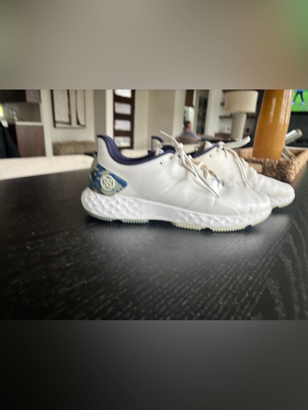 G/FORE White and Navy Men's Athletic Golf Shoes - Picture 3 of 5